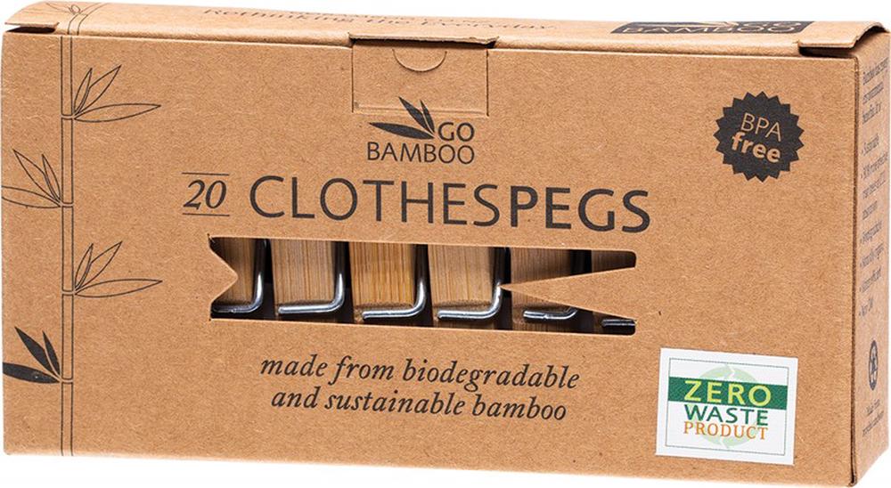 Clothes Pegs Biodegradable Bamboo, 20 Piece, 0609613821257