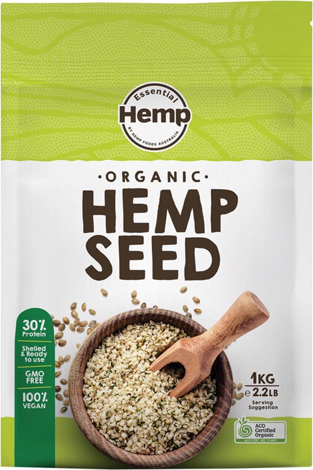 Organic Hemp Seeds Hulled - 1kg, 0609728259181