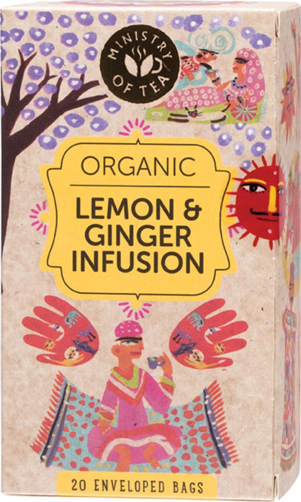 Herbal Tea Bags, 20 Pieces (Lemon & Ginger Infusion), 0619286723000