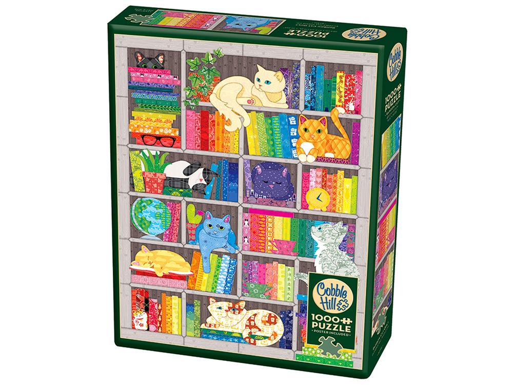 Cobble Hill Rainbow Cat Quilt Jigsaw Puzzle, 1000 Piece, 0625012400466