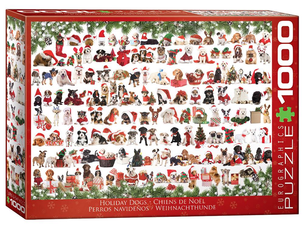 EuroGraphics Holiday Dogs Jigsaw Puzzle, 1000 Piece, 0628136609395