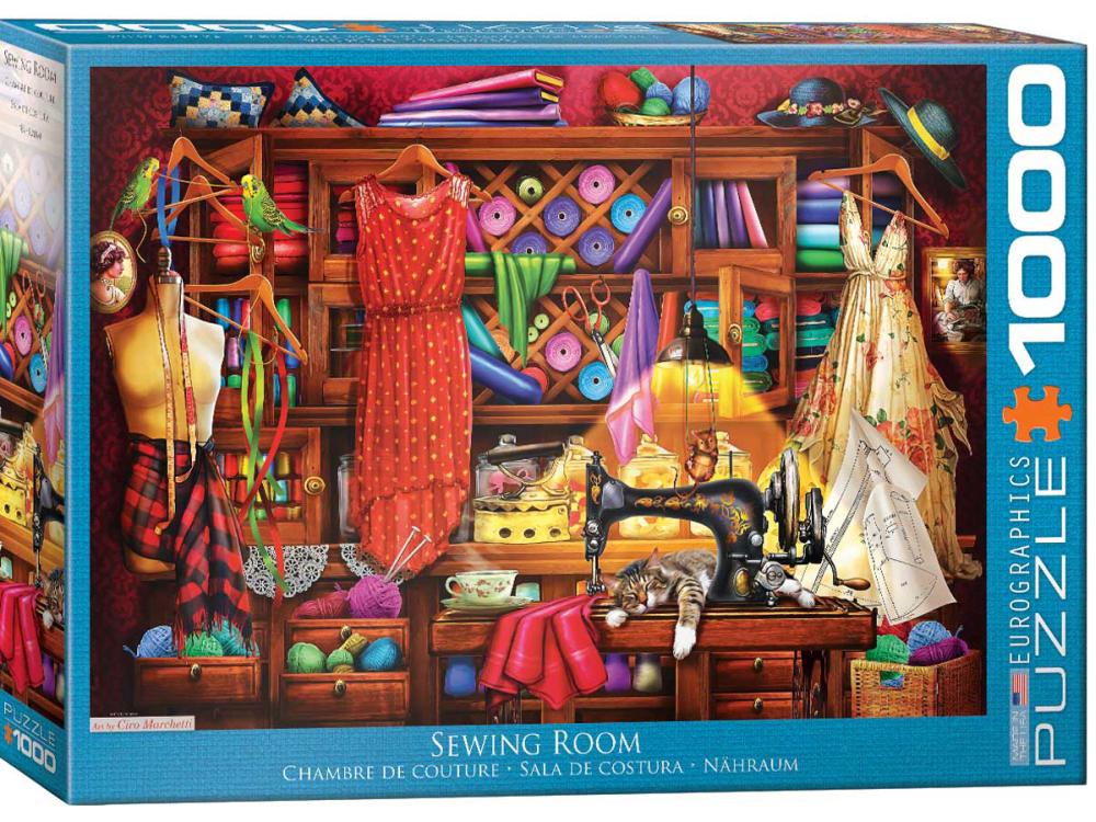 EuroGraphics Sewing Craft Room Jigsaw Puzzle, 1000 Piece, 0628136653473