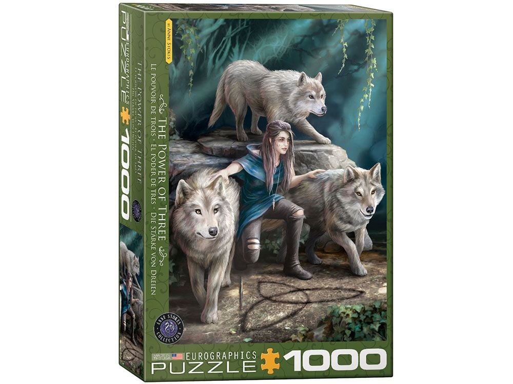 Anne Stokes - Moonstone - Puzzle Per Adulti Da 1000 Pezzi | Fantasy, Con Poster A4, Dimensioni 73,5x51 Cm, Flame Tree