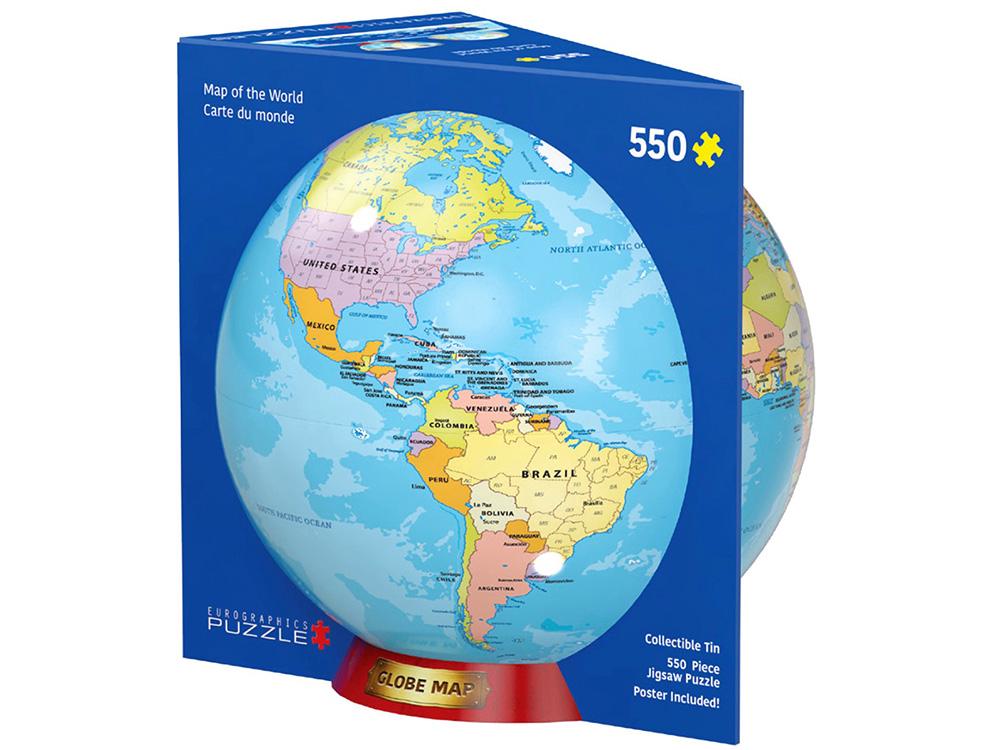 Eurographics Map of World Globe Tin Jigsaw Puzzle, 550pc by Eurographics - ISBN: 0628136658638