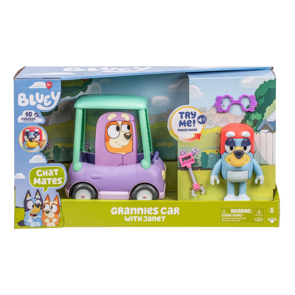 Moose Toys Bluey Chat Mates Granny Car with Janet, 0630996189924