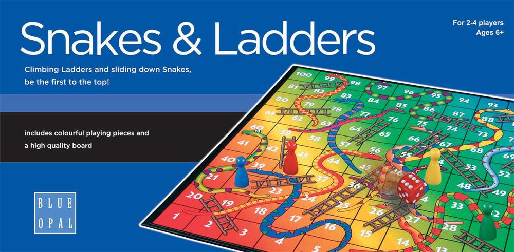 Blue Opal Snakes And Ladders Game, 0633793018039