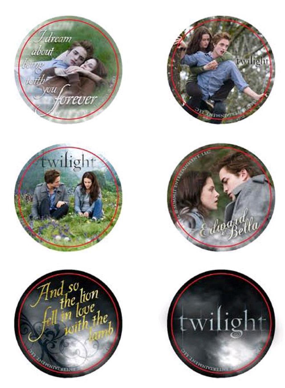 NECA Twilight - Pin Set of 6 Style E Edward & Bella, 0634482202012