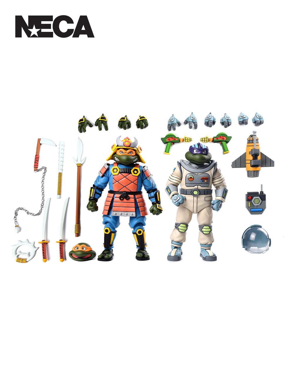 TMNT Space Adventure & Samurai Turtles Action Figures, 2 Pack - 7 Inches, 0634482543450