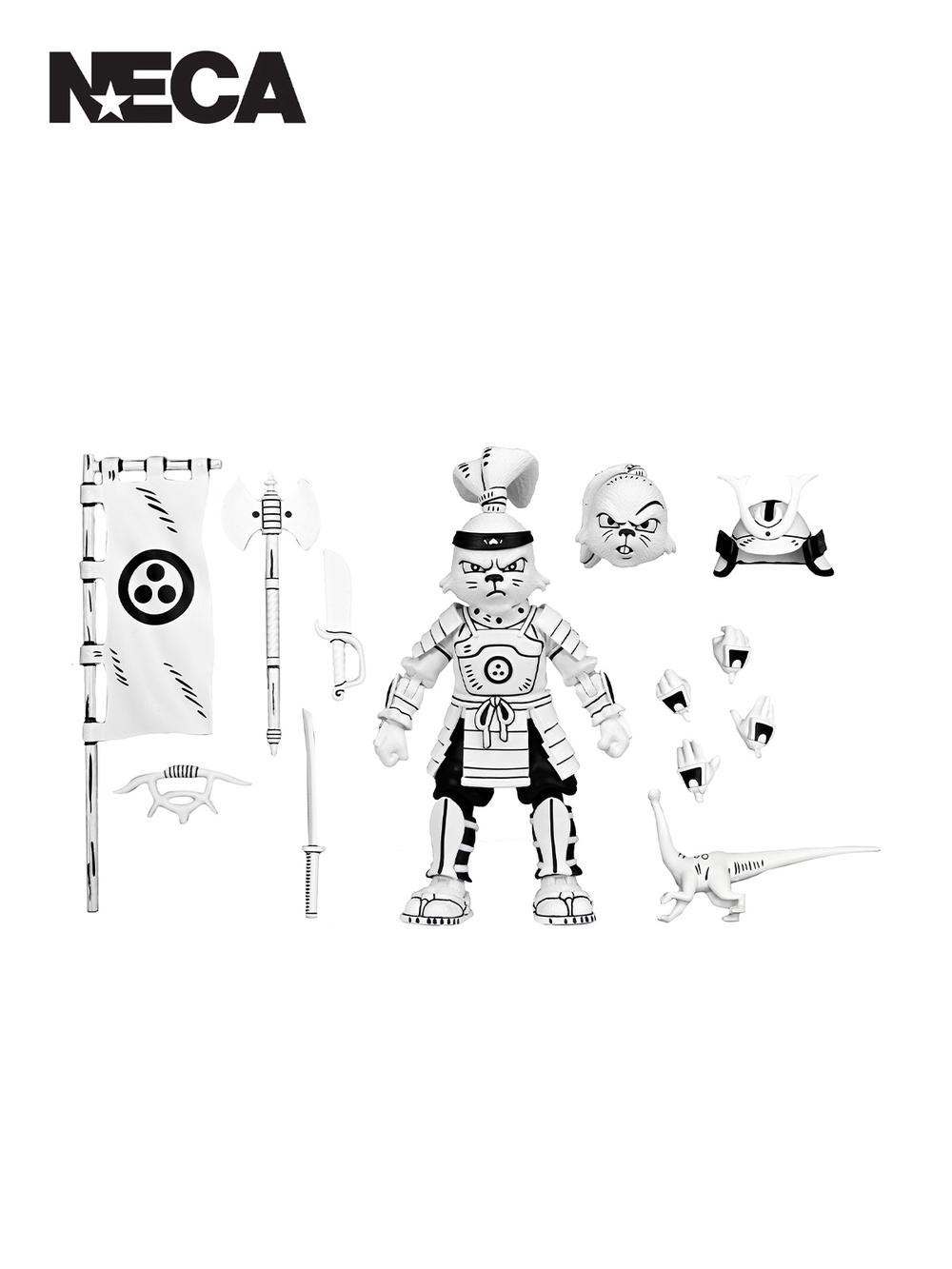 Samurai Usagi Yojimbo Black & White Action Figure - 7 Inches, 0634482545058
