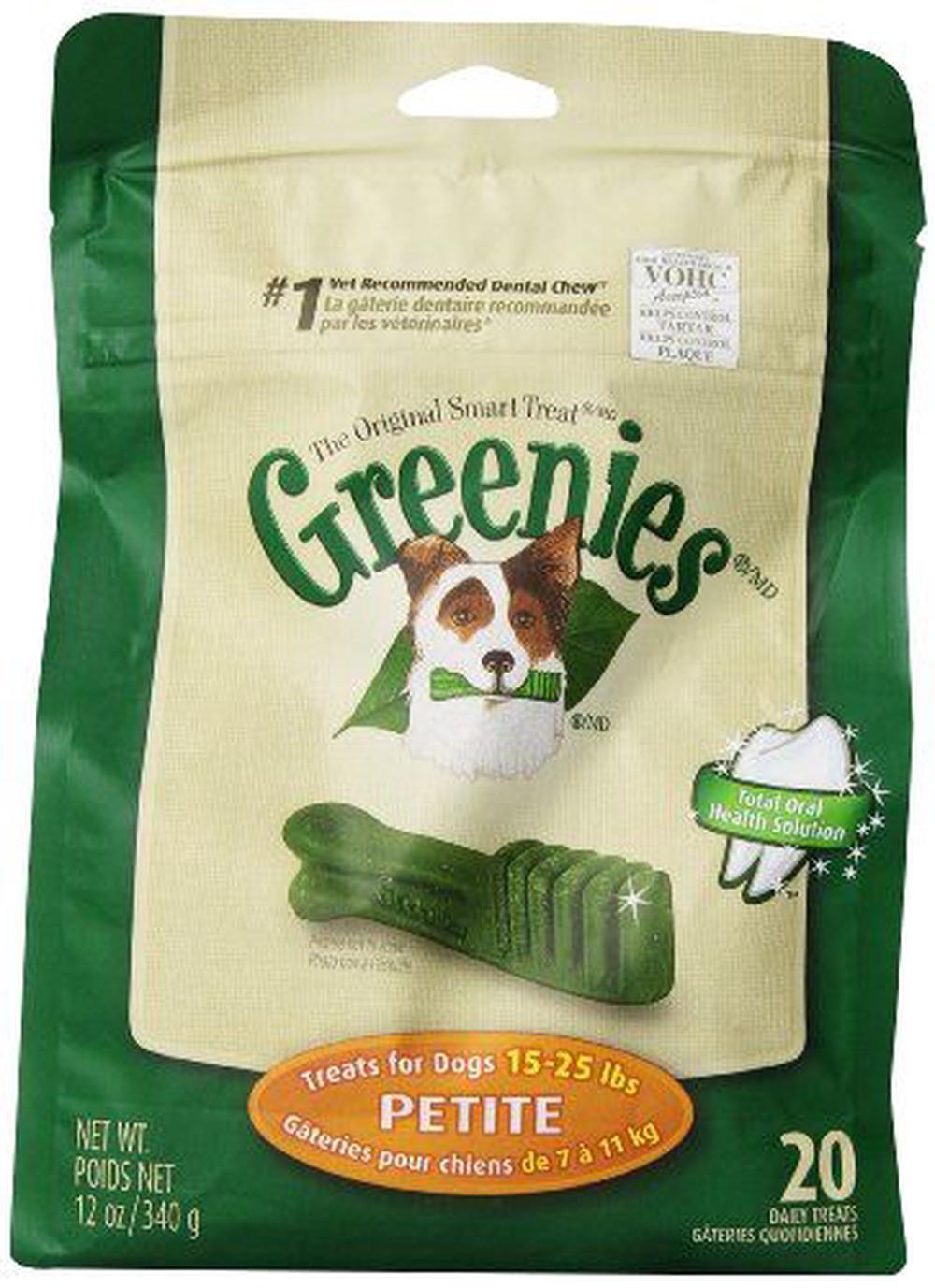 Greenies Original Canine Dental Chews - Petite Size - TREAT-PAK Package (355mL) - 20 Count, 0642863041242