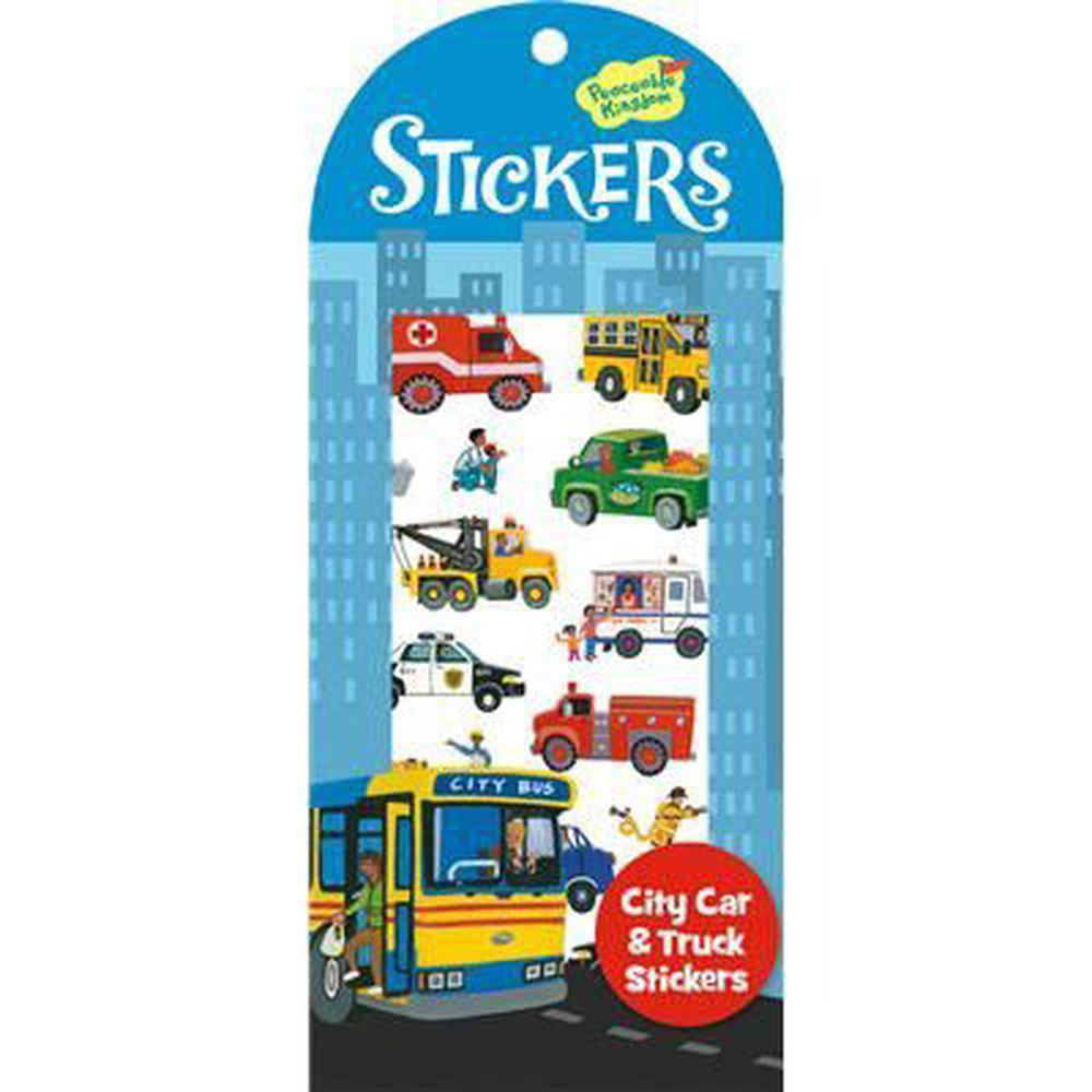 Peaceable Kingdom / City Car & Truck Sticker Pack, 0643356043736