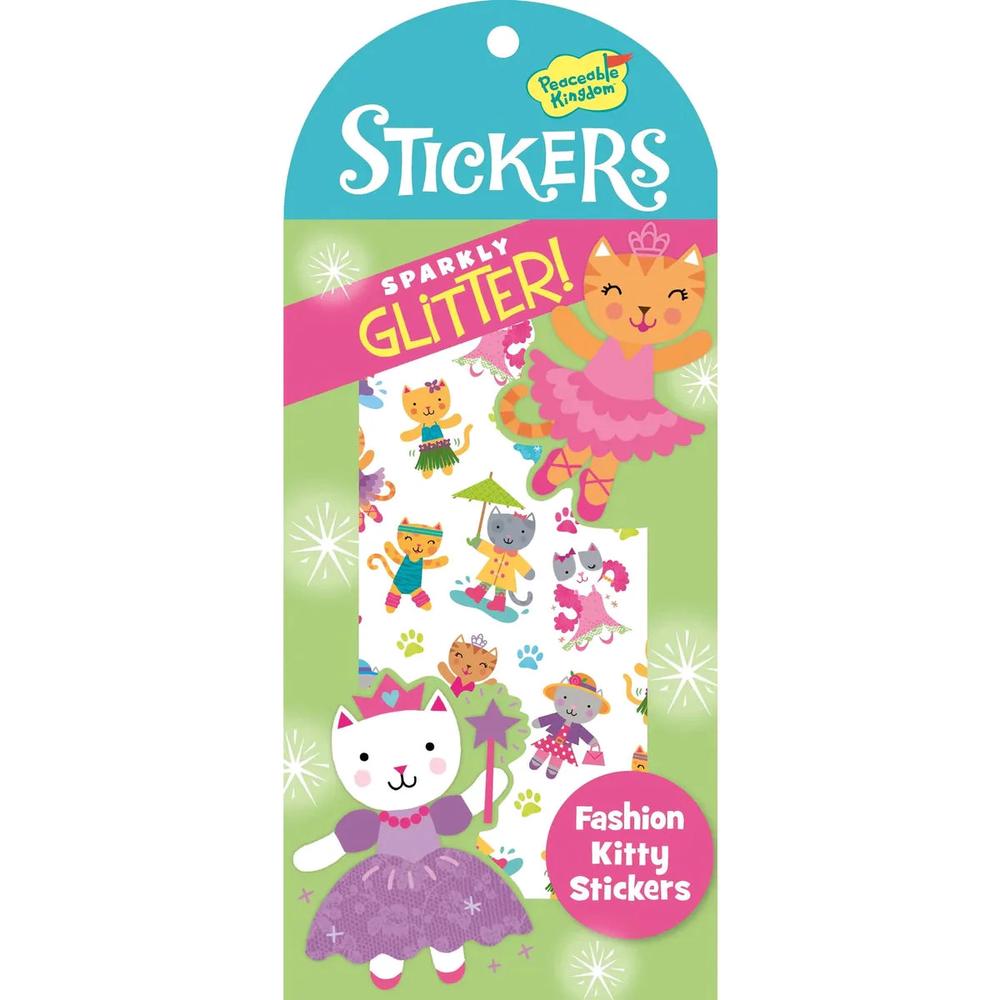 Peaceable Kingdom Sparkly Glitter Stickers (Fashion Kitty), 0643356046034