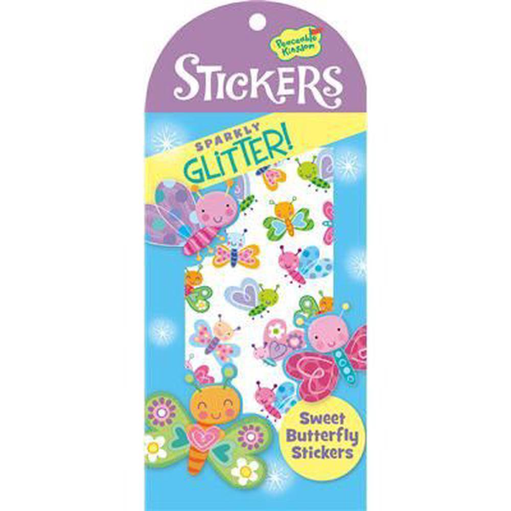 Peaceable Kingdom Sparkly Glitter! Sweet Butterfly Sticker Pack, 0643356046041