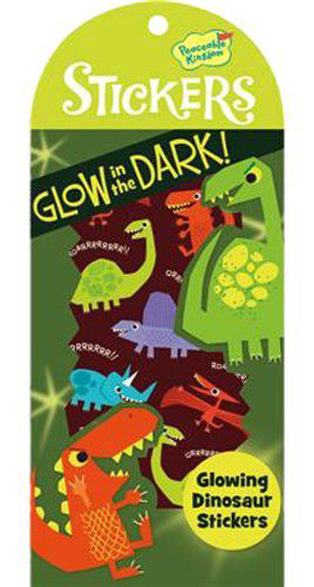 Peaceable Kingdom Dinosaur Glow in the Dark Sticker Pack, 0643356047543