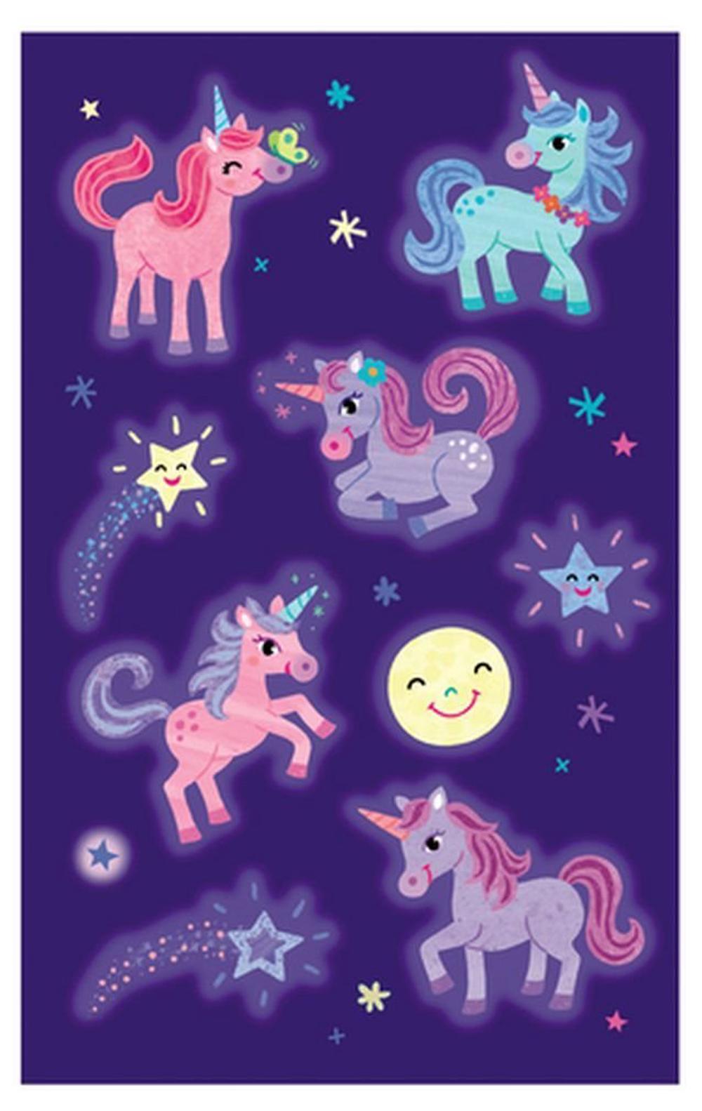 Glow In The Dark Stickers (Unicorns), 0643356051373