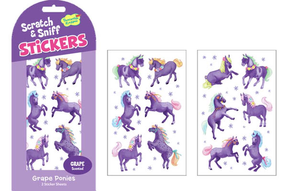 Peaceable Kingdom Scratch & Sniff Stickers (Grape Ponies), 0643356058143