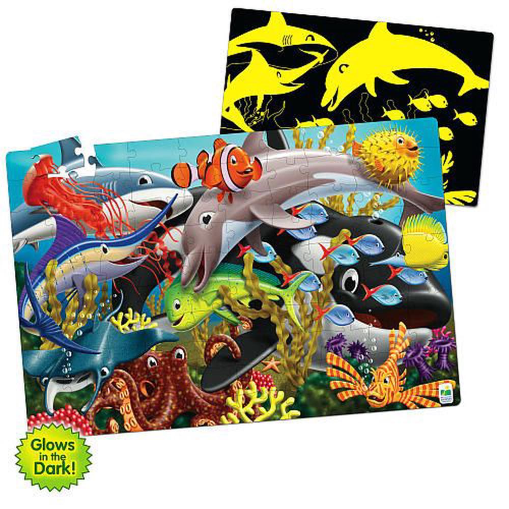 The Learning Journey Glow In The Dark Sea Life Jigsaw Puzzle Double, 100 Piece, 0657092115220