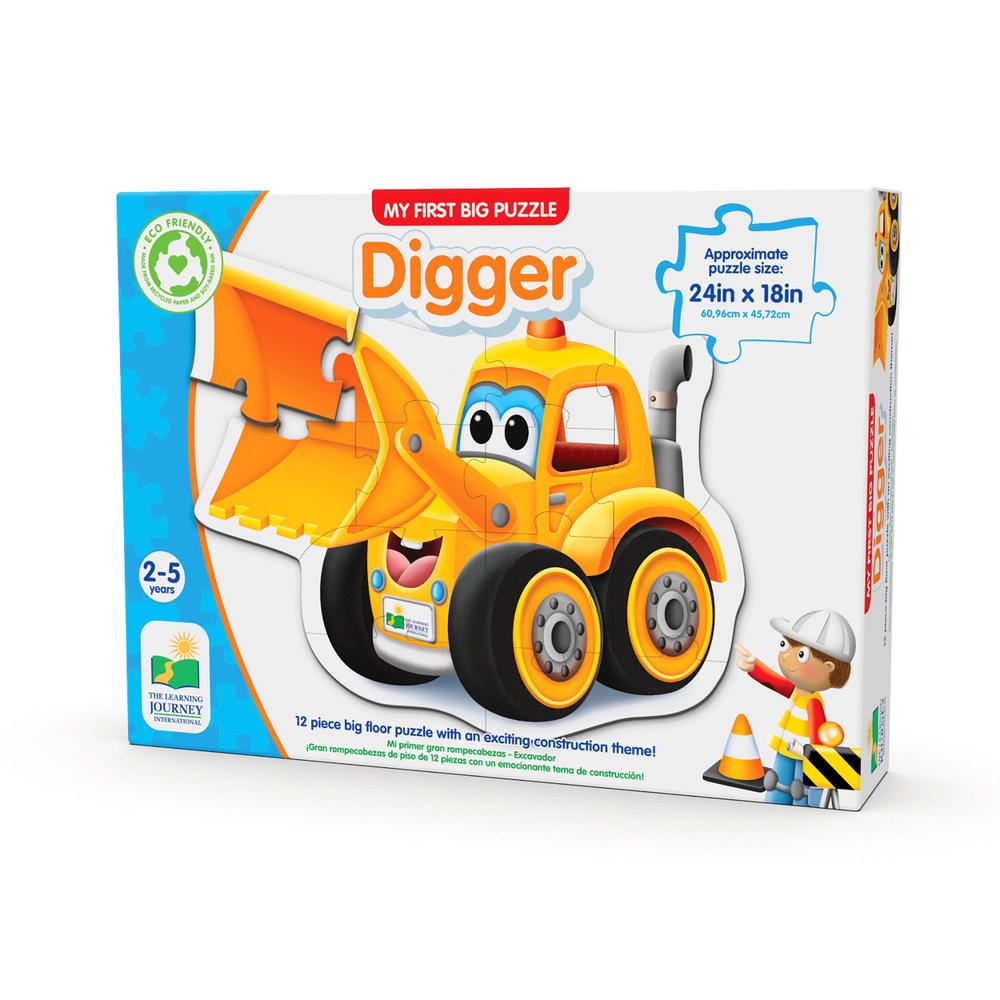 My First Big Floor Puzzle Vehicle - Digger, 12 Piece, 0657092128619