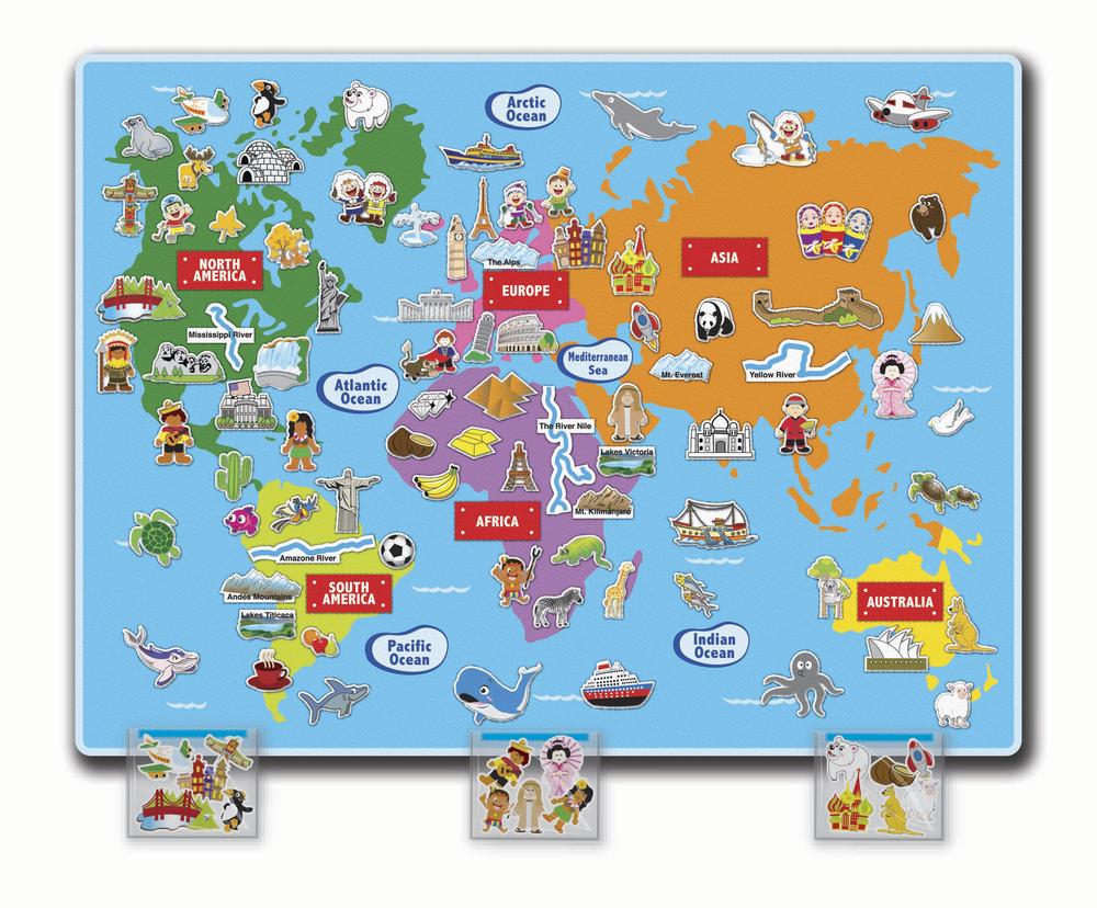 Felt Creations Giant World Felt Map, 0657758095347