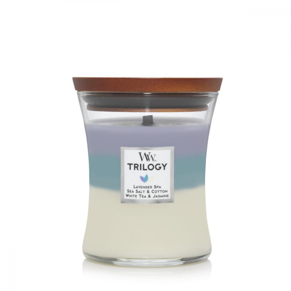 WoodWick Candle, Calming Retreat Trilogy - Medium, 0663595929653