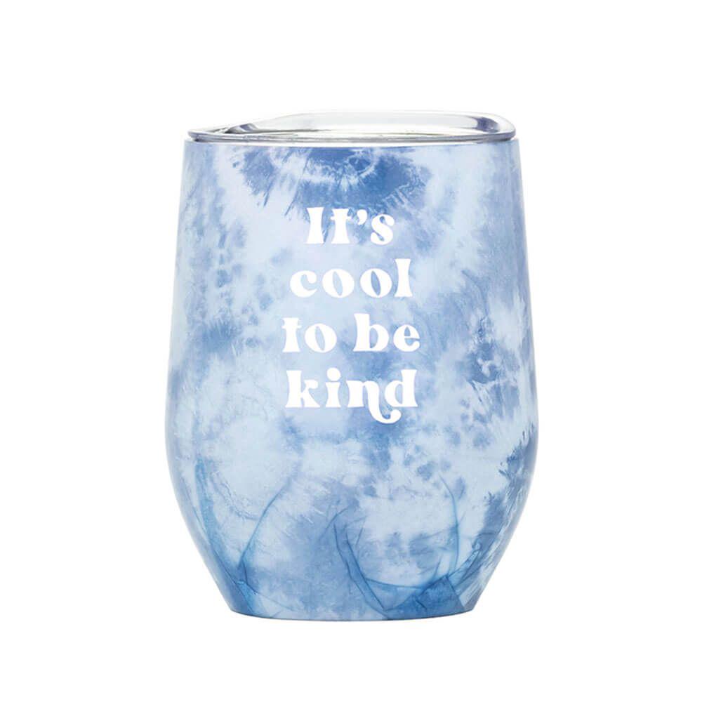 Blurred Tie Dye Thermal Wine Tumbler (Be Kind) - 360mL, 0672649151483