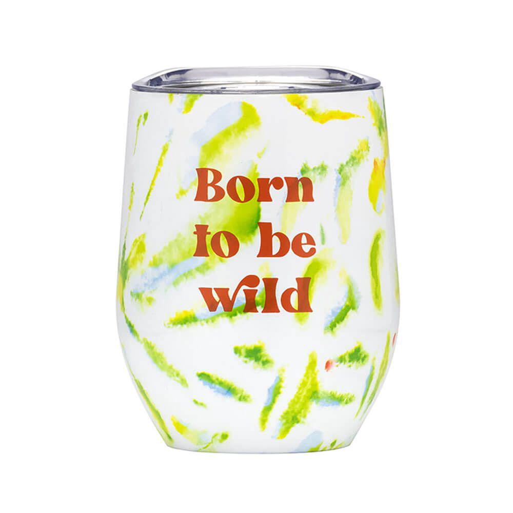 Blurred Tie Dye Thermal Wine Tumbler (Born To Be Wild) - 360mL, 0672649151490