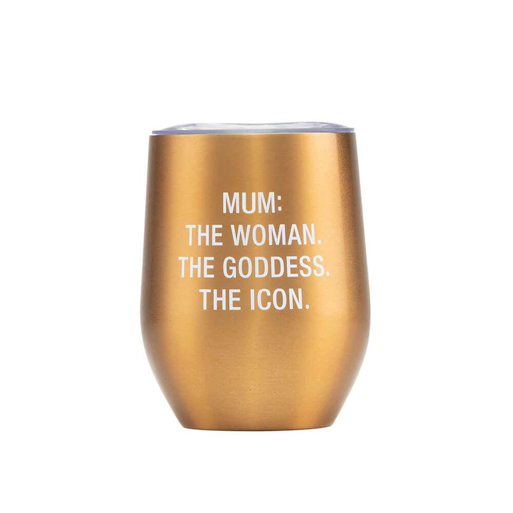 Say What Thermal Wine Tumbler (Mum The Icon) - 360mL, 0672649151704