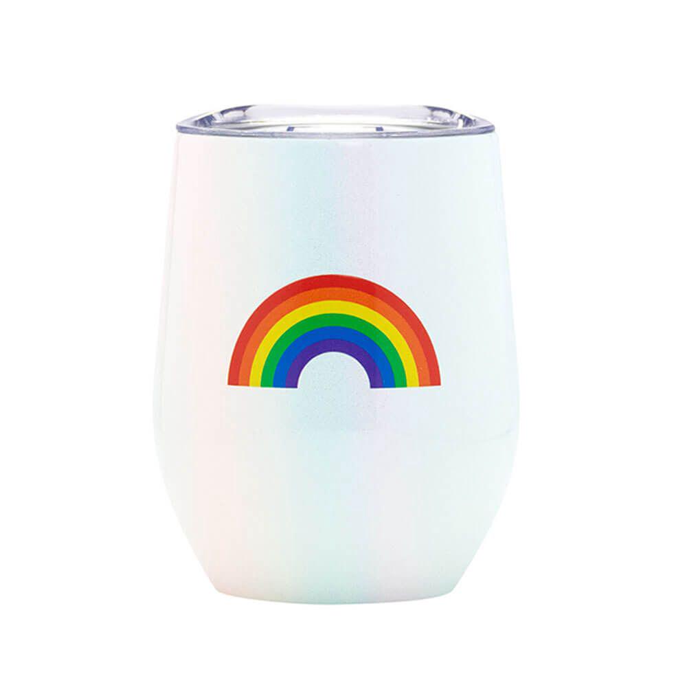 Say What Thermal Wine Tumbler (Rainbow Icon (Pride)) - 360mL, 0672649153944