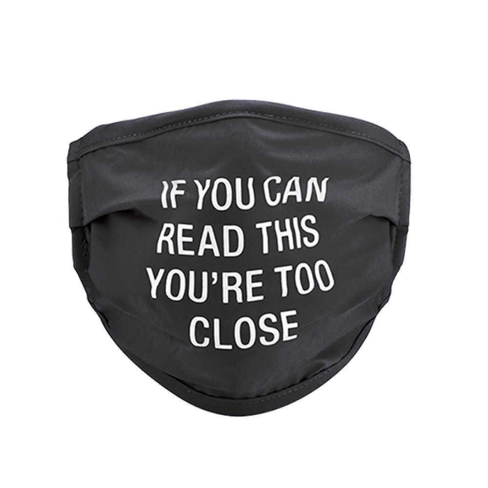 Face Mask - Too Close (Black), 0672649296030