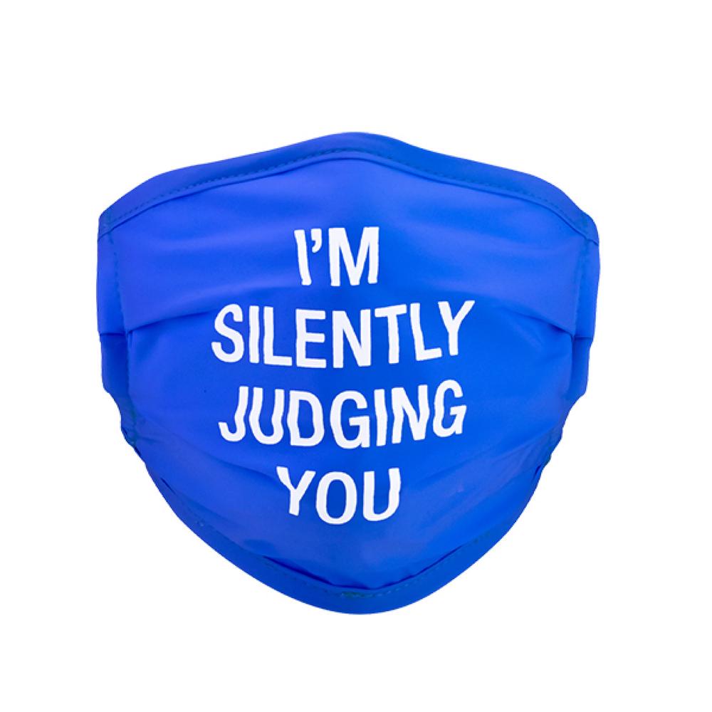 Face Mask - Silently Judging You (Blue), 0672649296115
