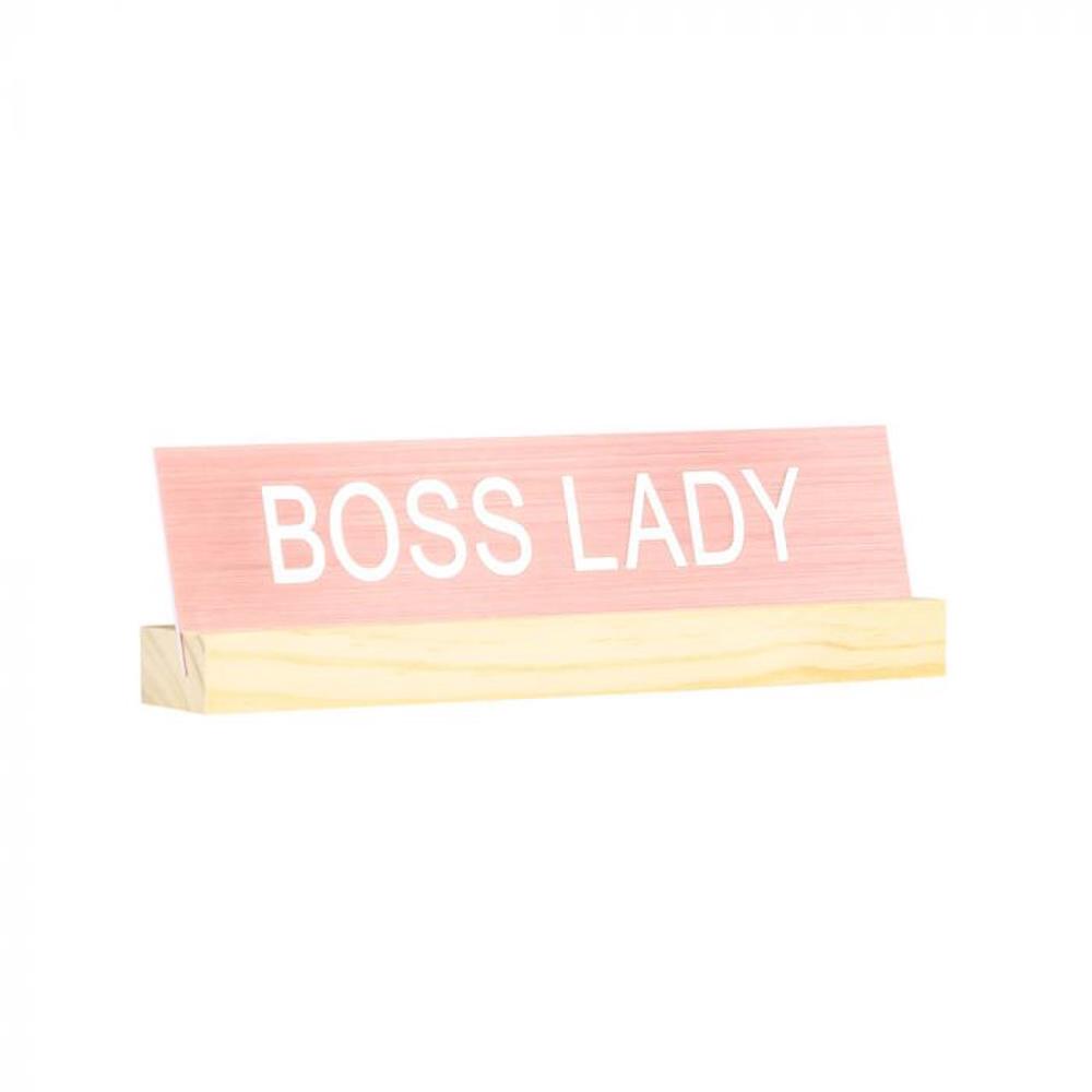 Desk Sign With Base: Boss Lady, 0672649296245
