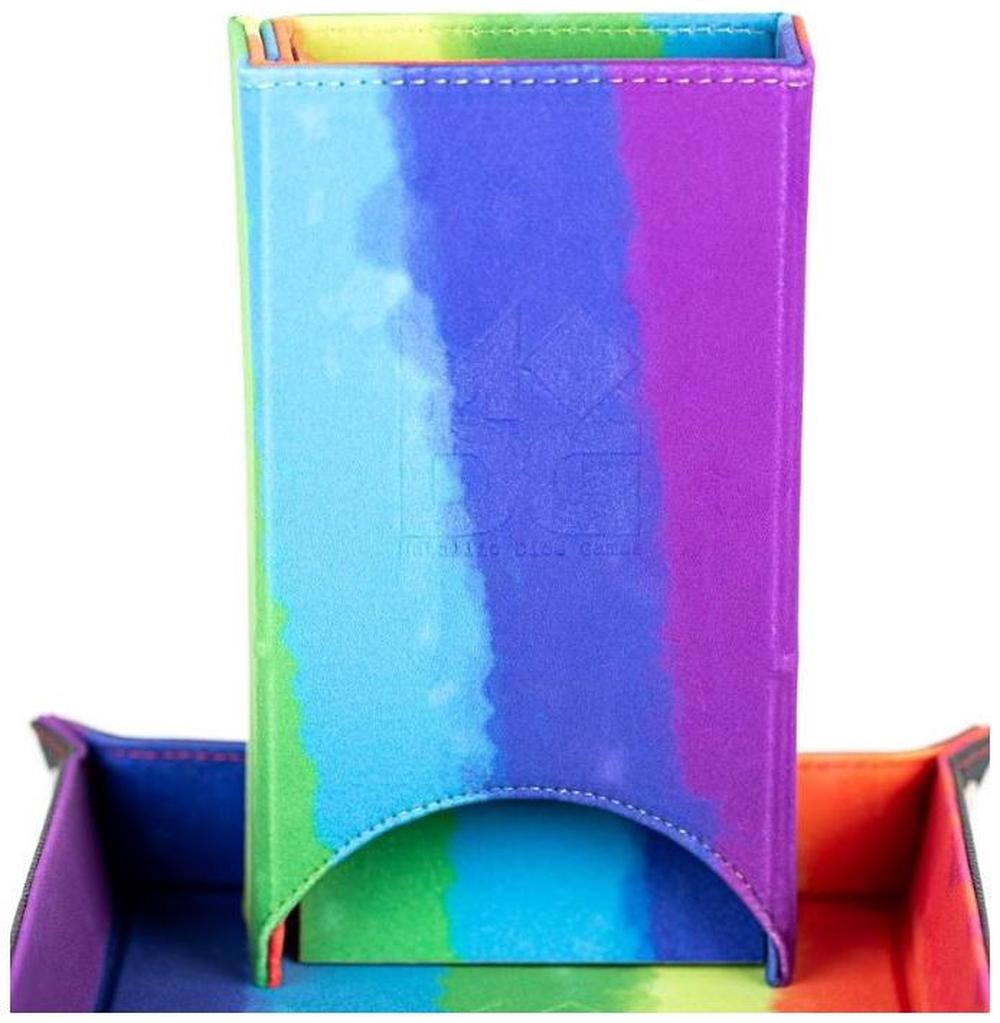 Metallic Dice Games Fold Up Velvet Dice Tower (Watercolour Rainbow), 0680599383847