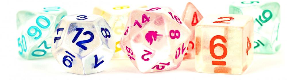 Unicorn Resin Polyhedral Dice Set (Rainbow Ice), 0680599384189