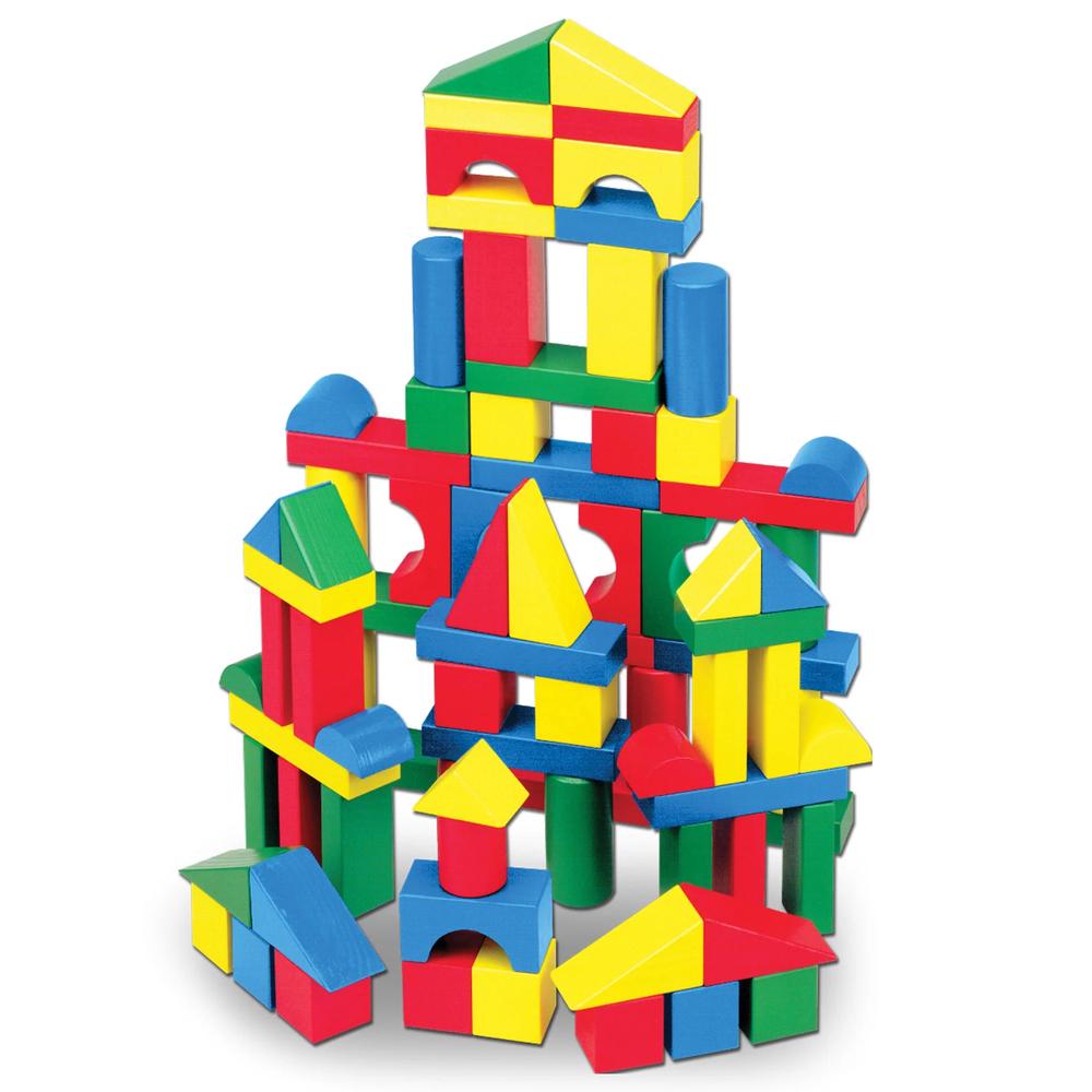 Melissa & Doug 100 Wood Block Set, 0681147000179