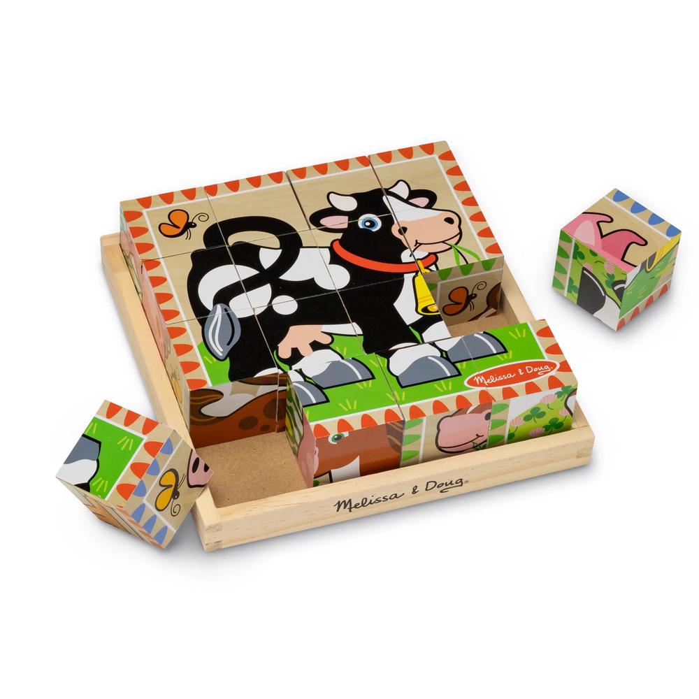 Melissa & Doug Cube Puzzle - Farm, 16pc, 0681147000650