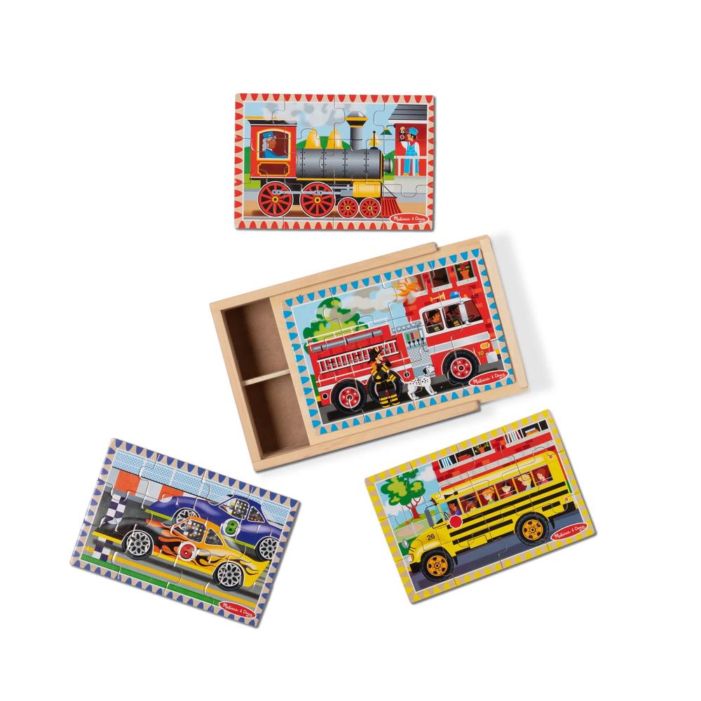 Melissa & Doug Vehicles Puzzles In A Box, 0681147000674
