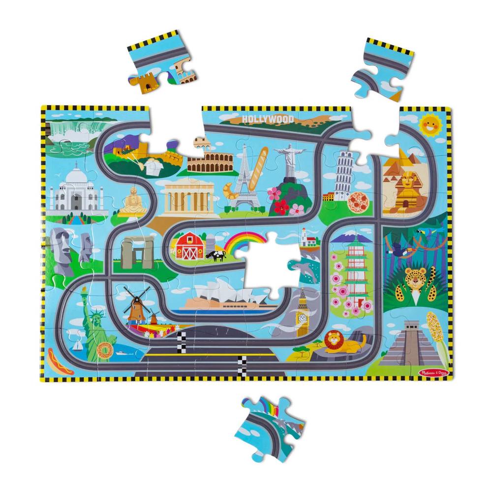 Melissa & Doug Race Around The World Tracks Floor Puzzle by Melissa & Doug - ISBN: 0681147005860