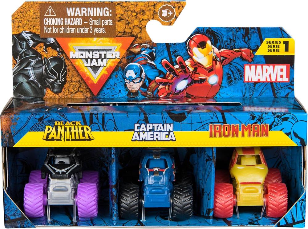 Marvel Monster Jam Mini's, 3 Pack Bundle, 0681147020009