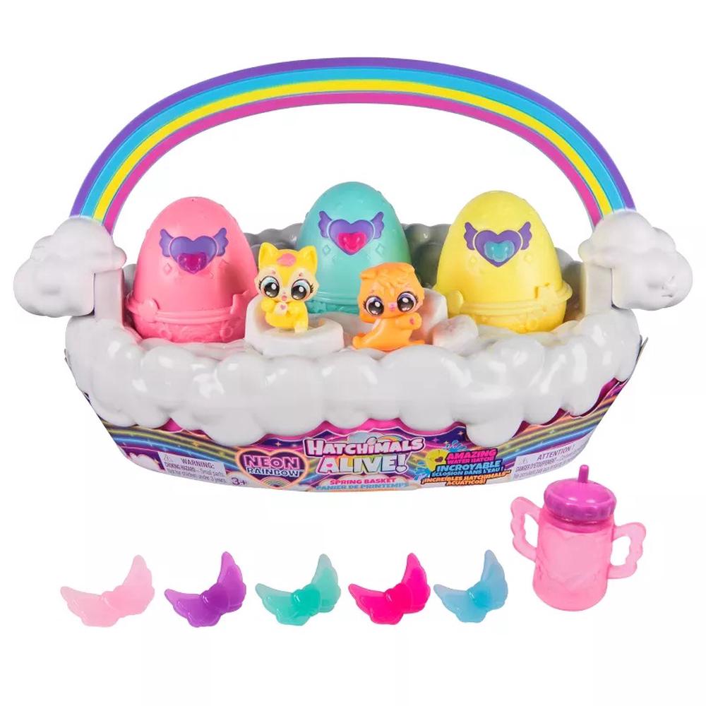 Hatchimals Alive Neon Rainbow Spring Basket, 0681147062993