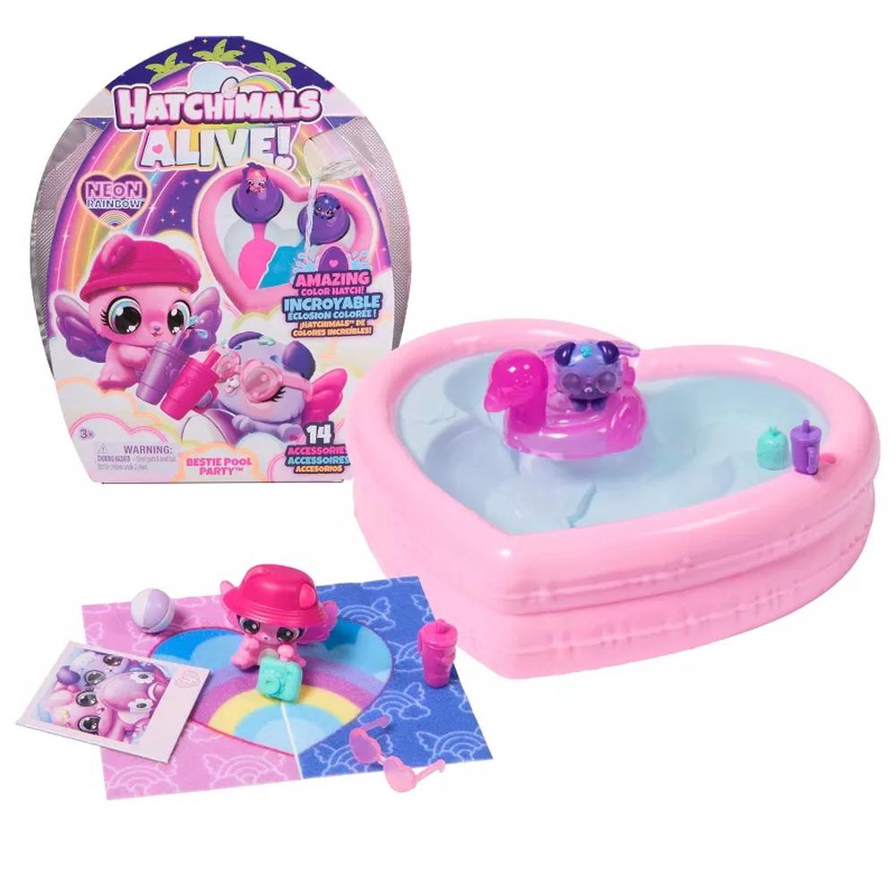 Hatchimals Alive Neon Bestie Pool Party Playset, 0681147063952