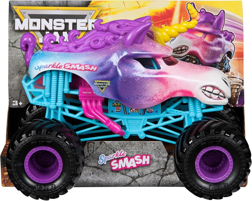Monster Jam 1:24 Sparkle Smash Diecast Truck, 0681147103788