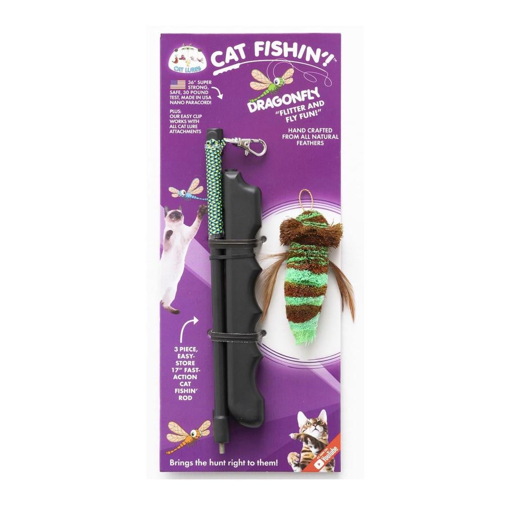 Cat Lures Cat Fishin' Rod with Dragonfly Cat Lure