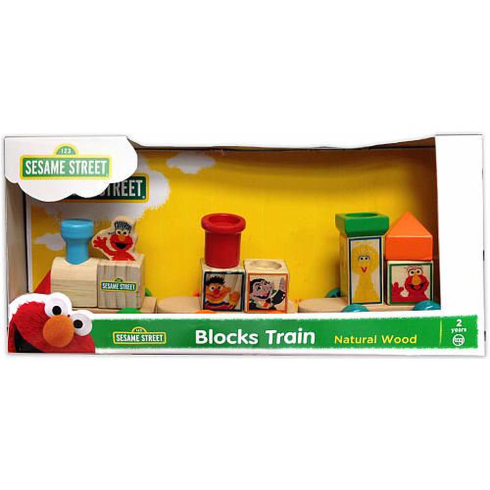 sesame street wooden train set