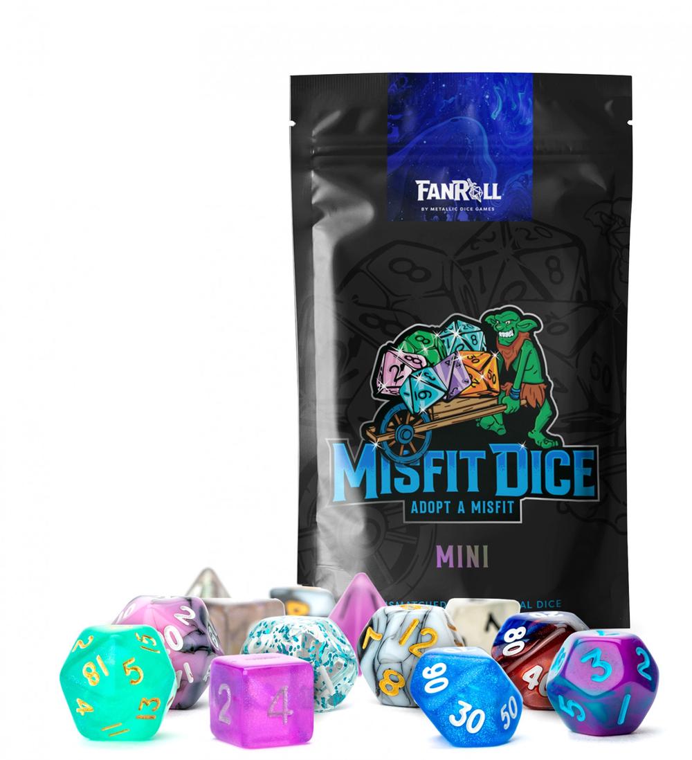 FanRoll by Metallic Dice Games MDG Mystery Misfit Mini Polyhedral Dice, 2 Set Pack, 0687700231882