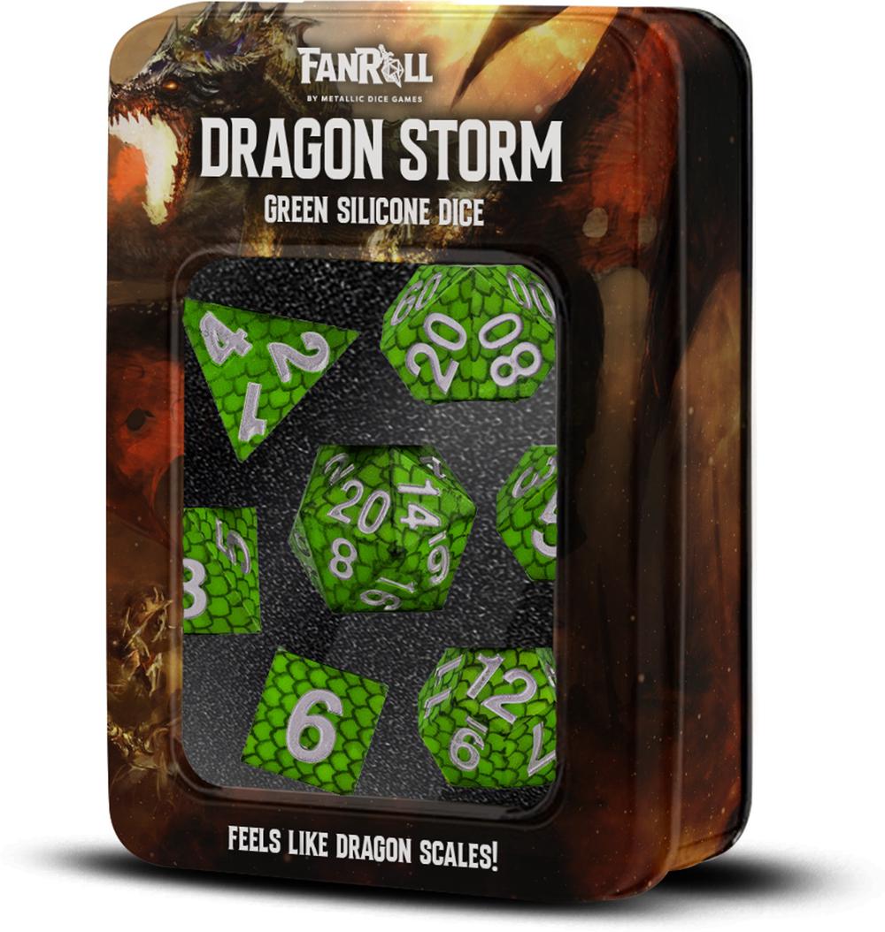 FanRoll by Metallic Dice Games MDG Silicone Poly Dice Set - Dragon Storm Silicone Dragon Scales (Black) - 16mm by FanRoll by Metallic Dice Games - ISBN: 0687700234272