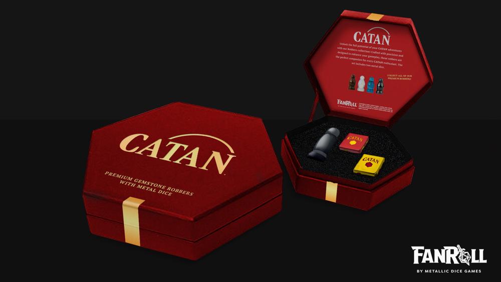 MDG CATAN Premium Robber and Metal Dice Set (Hematite), 0687700234937