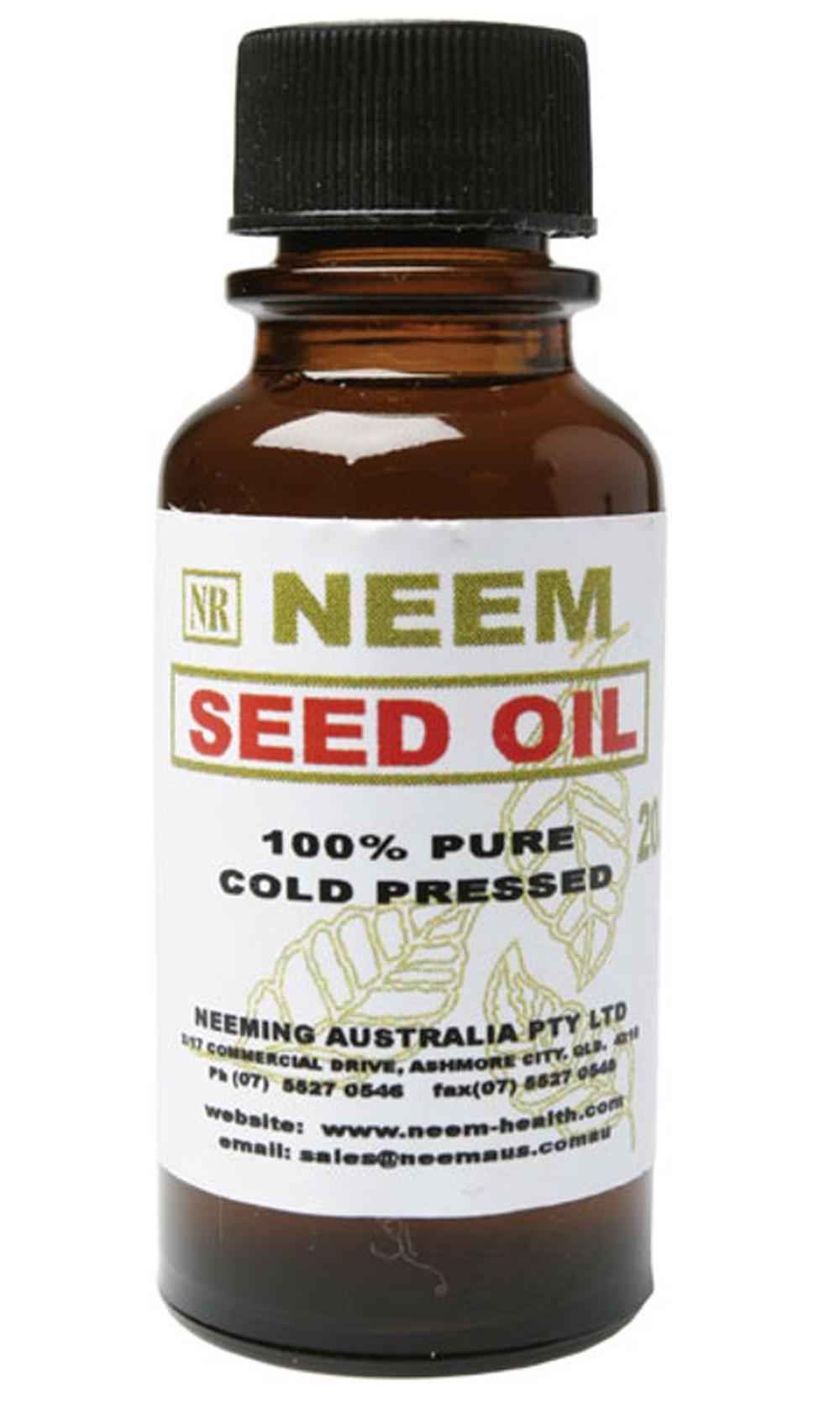 Neem Seed Oil 100% Pure & Cold Pressed - 20mL, 0689076334297