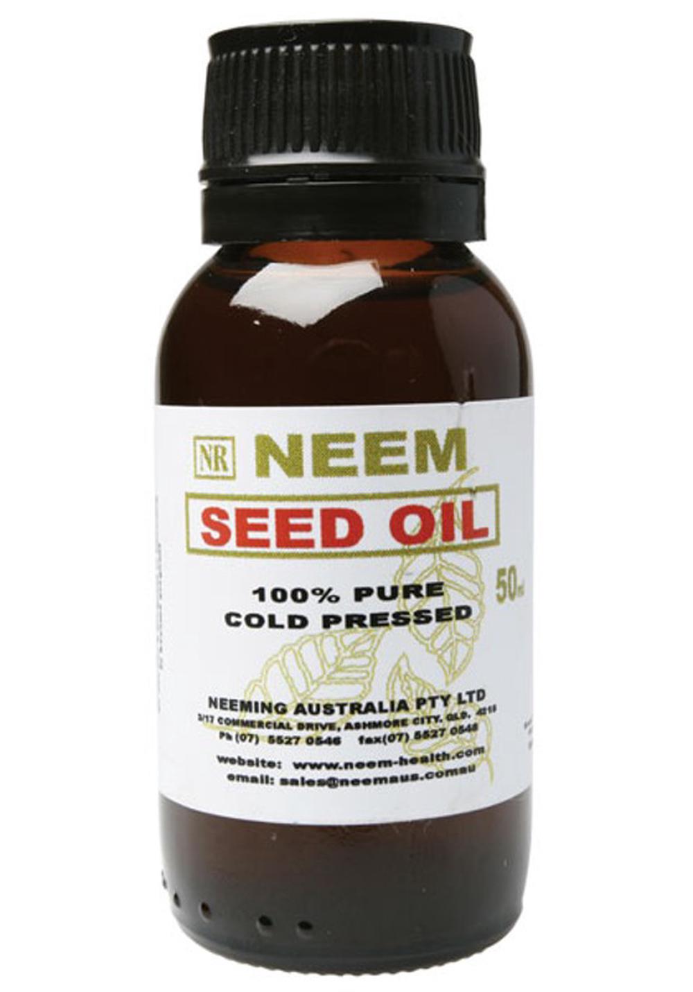 Neem Seed Oil 100% Pure & Cold Pressed - 50mL, 0689076334396