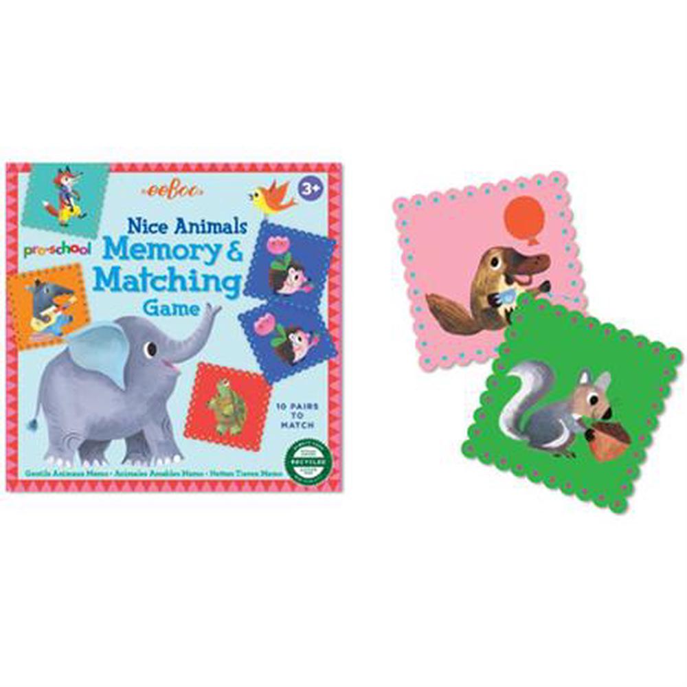 eeBoo Pre-School Nice Animals Memory Game, 0689196513381