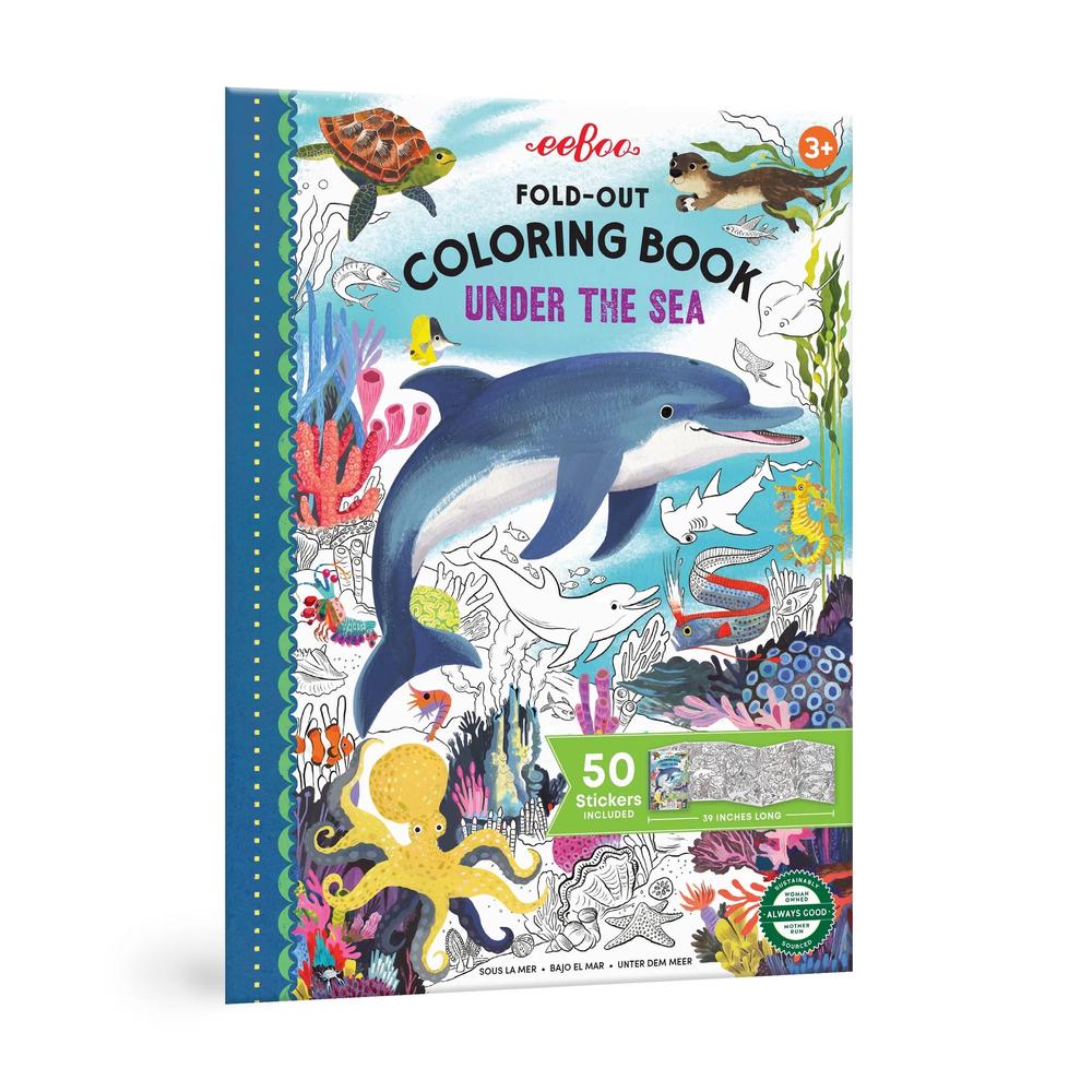 eeBoo Under the Sea Fold-Out Coloring Book, 0689196515408